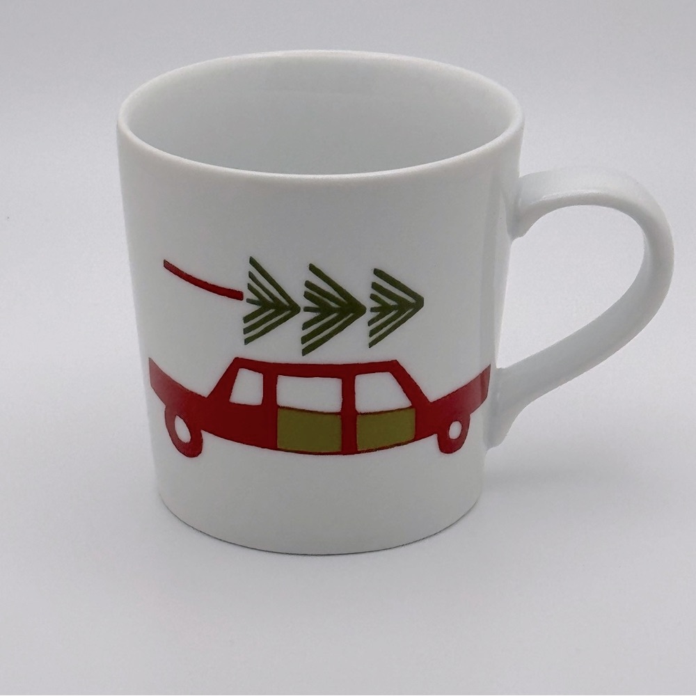 Crate & Barrel Julia Rothman Yule Tree 8oz Child's Mug Christmas Cocoa Red Green